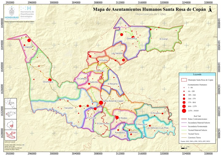 Mapa de Asentamientos Humanos Santa Rosa de Copán