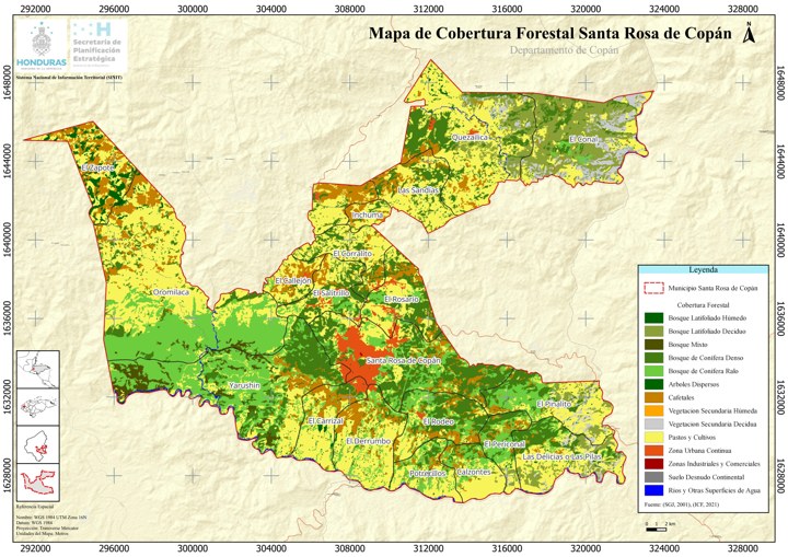 Mapa de Cobertura Forestal Santa Rosa de Copán