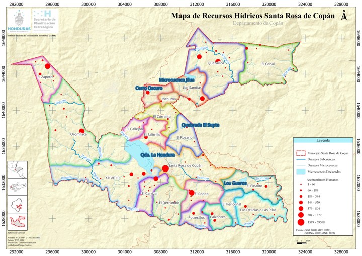 Mapa de Recursos Hídricos Santa Rosa de Copán