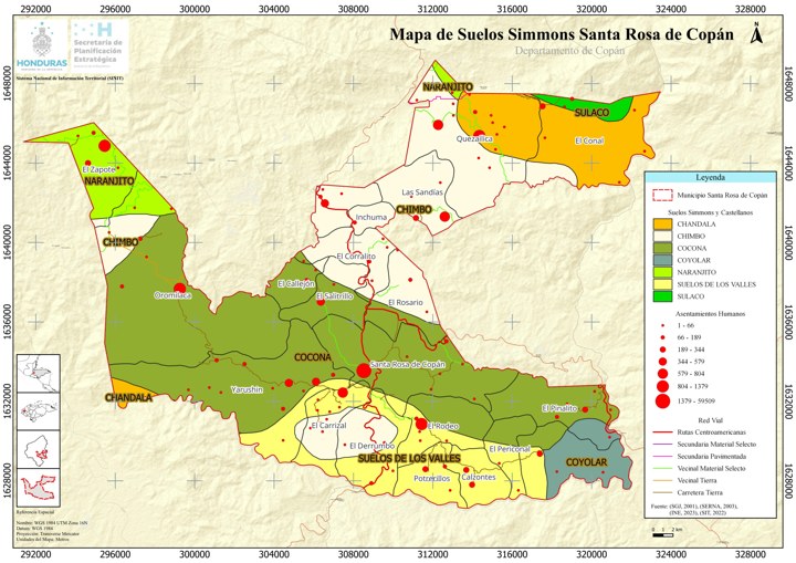 Mapa de Suelos Simmons Santa Rosa de Copán