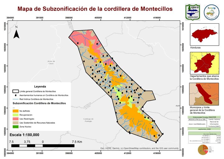 Subzonificación de la cordillera de Montecillos