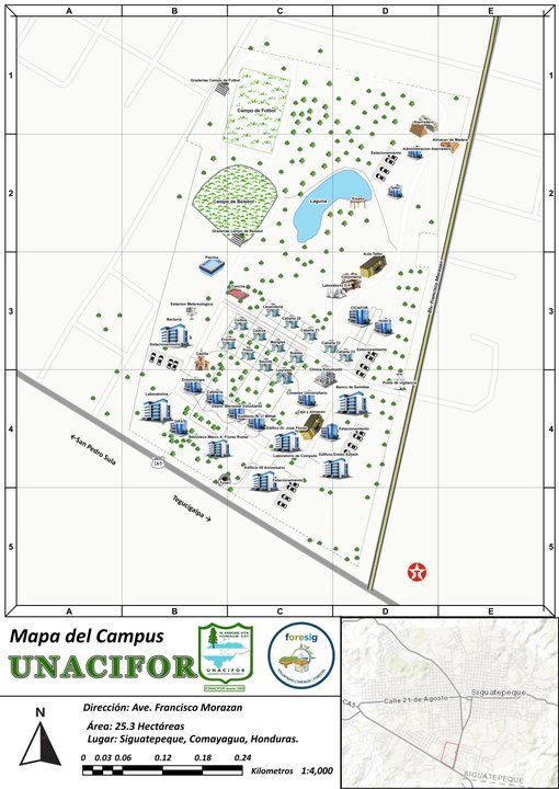 Mapa del campus de UNACIFOR