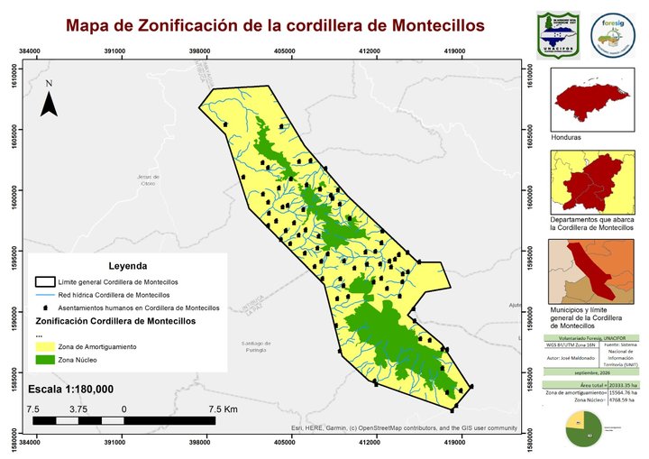 Zonificación de la cordillera de Montecillos